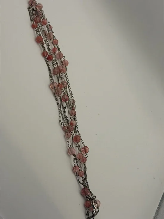 Double Strand Pink Crystal Bead Layered Necklace - Carolee - Picture 4 of 5